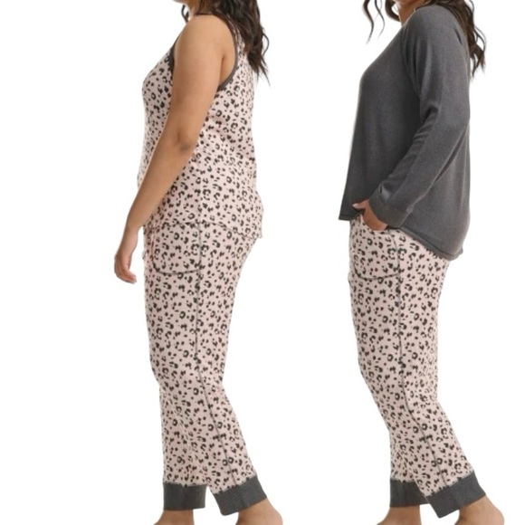 Karen Neuburger Live Love Lounge 3 pc Lounge Set  XXL Pink Heather Animal Print - Picture 8 of 8